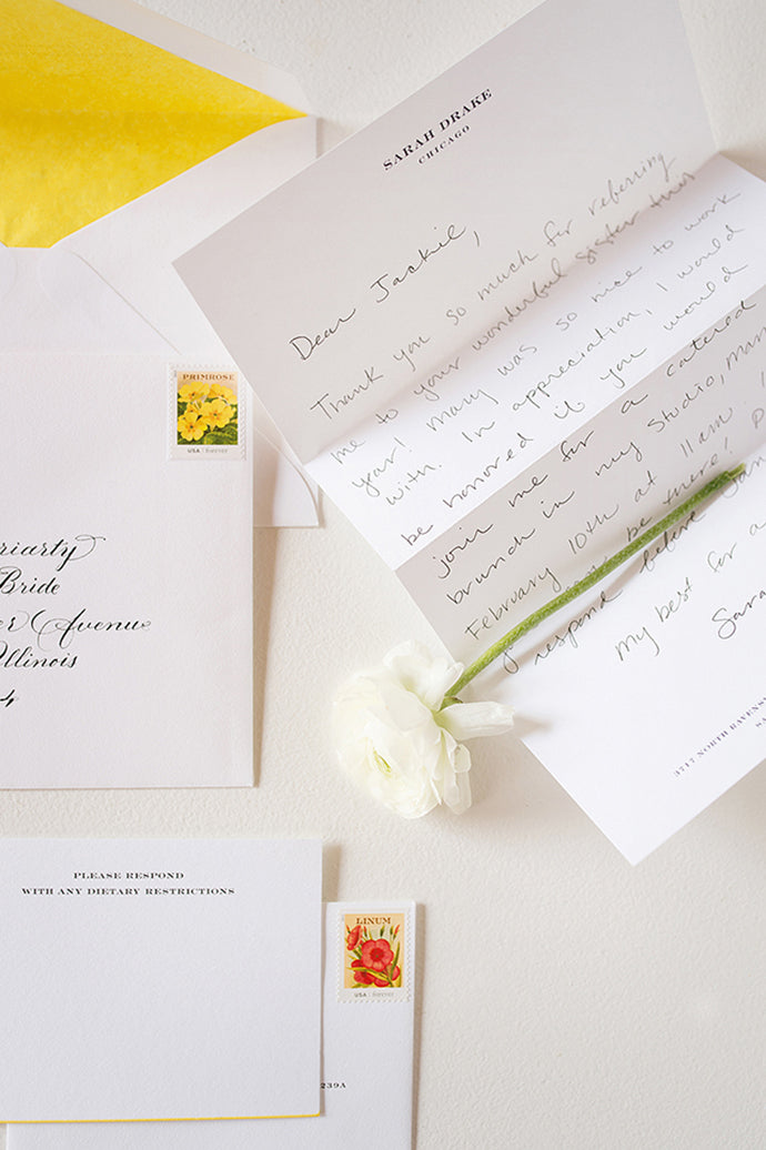Greenery Botanical Wedding Invitation Envelope Liners - Cotton Willow  Design Co.