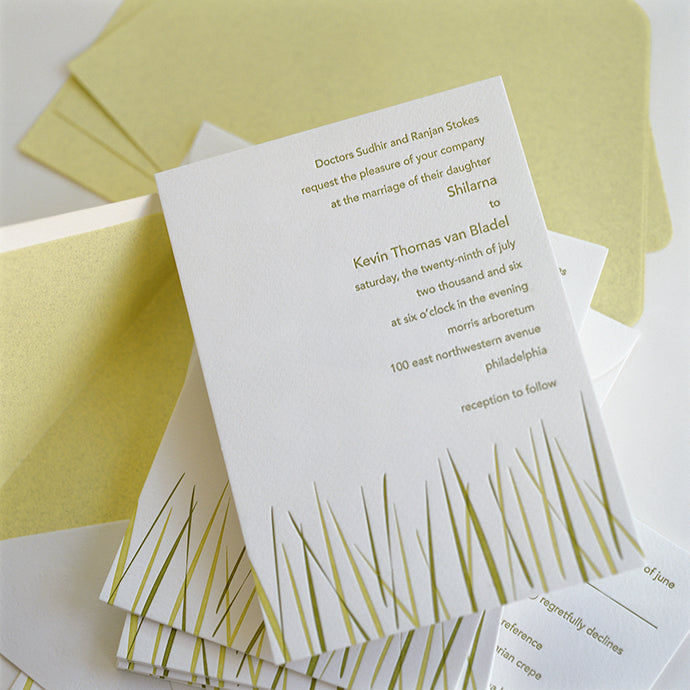 green wedding invitations