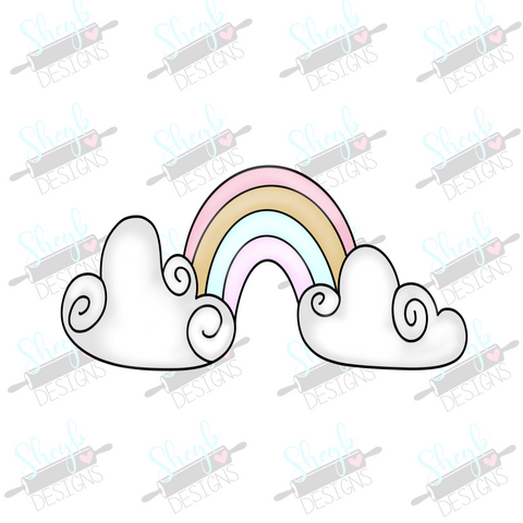 Rainbow with Clouds Cookie Cutter – The Cookie Cutter Club