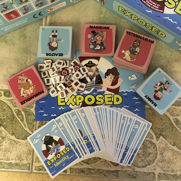 exposed board game cards