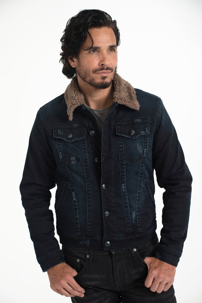 brown sherpa denim jacket