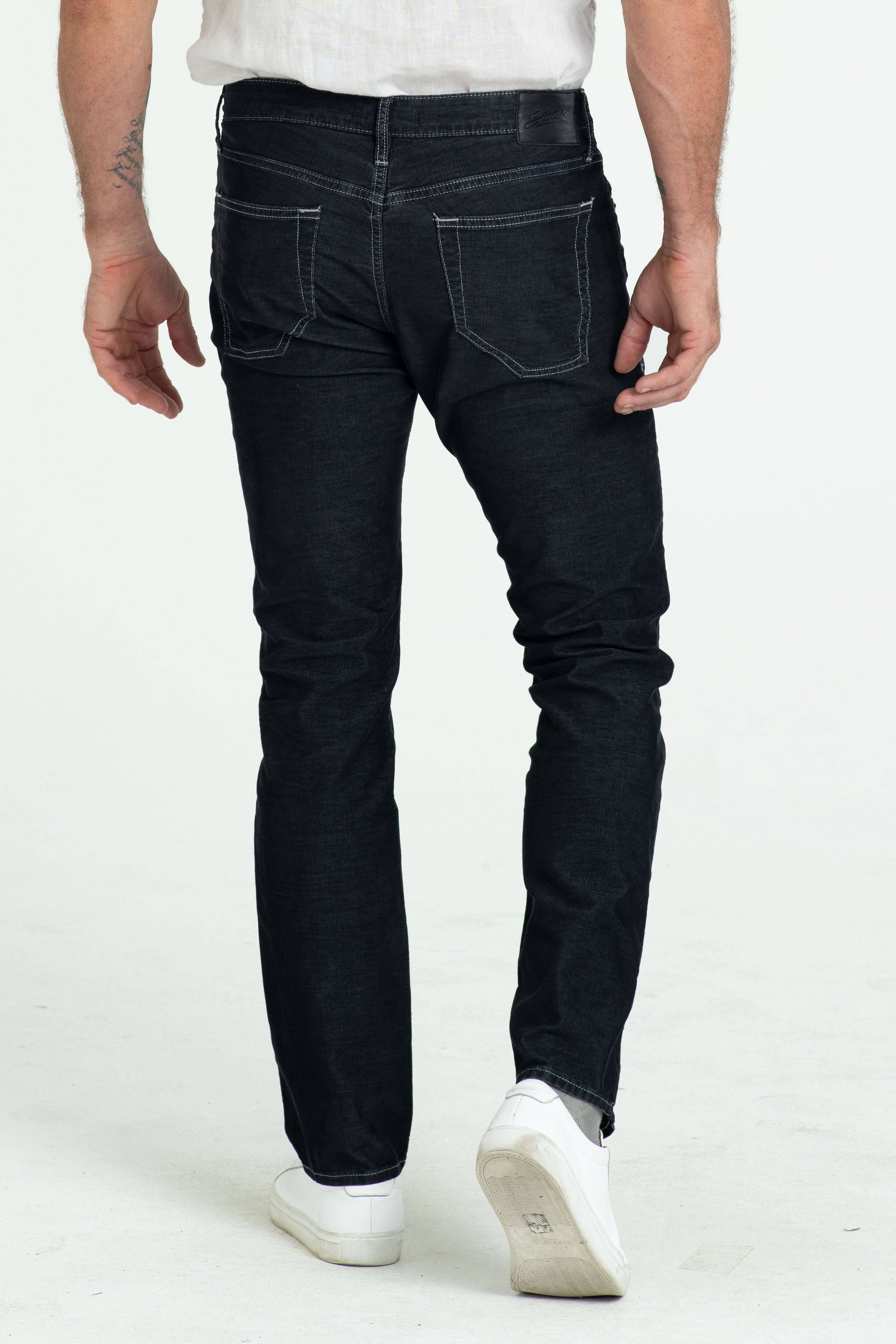 BARFLY SLIM CORD PANTS IN RAVEN