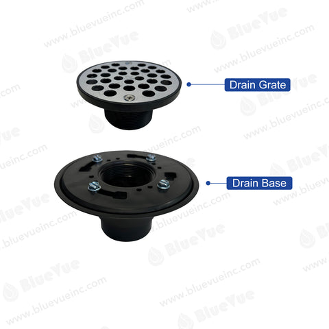 Dyiom 4.25 in. W x 4.25 in. D Black Embedded Shower Drain Cover, Circular Shower Filter Mesh Sink