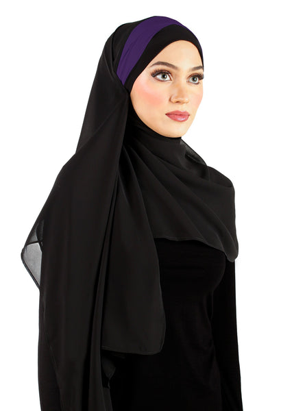 Xirhoot Hijab for Women Hijab Scarf for Women Satin Hijab Texture Satin  Crepe Hijab (Black) at  Women's Clothing store