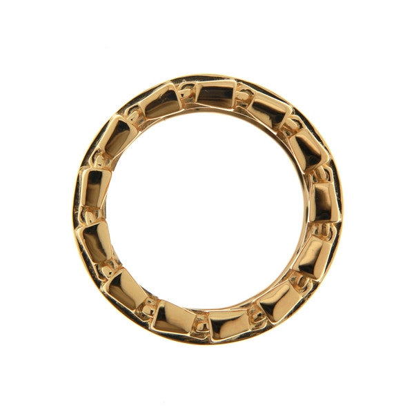 Chain Link Accent Band Statement Ring Gold