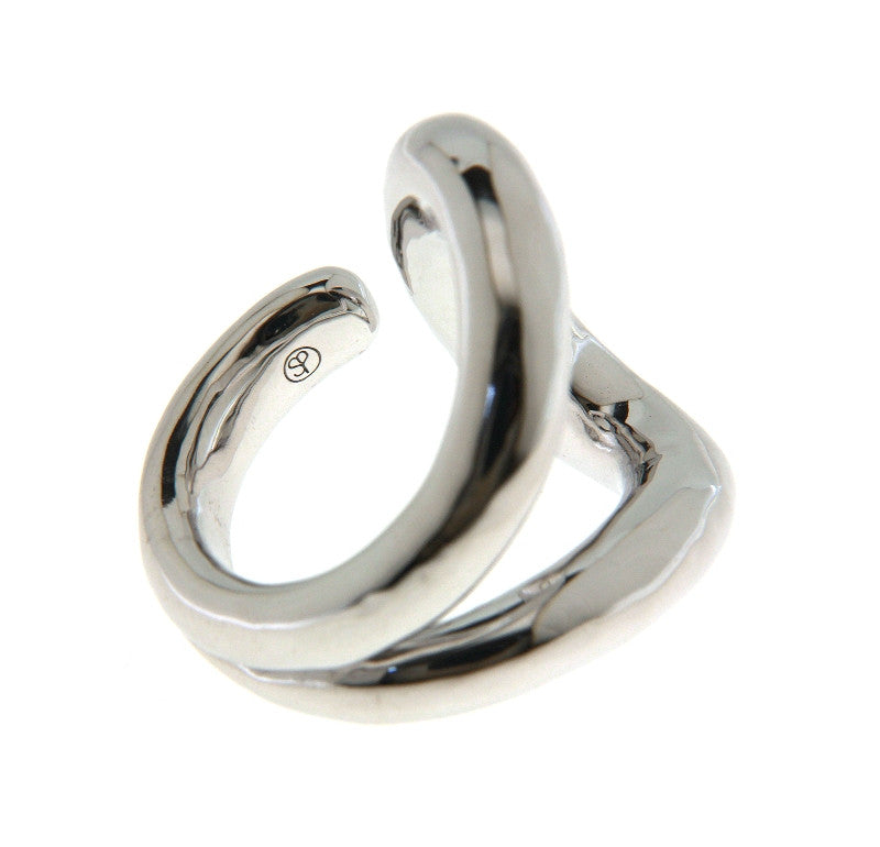 Chain Link Statement Ring Rhodium