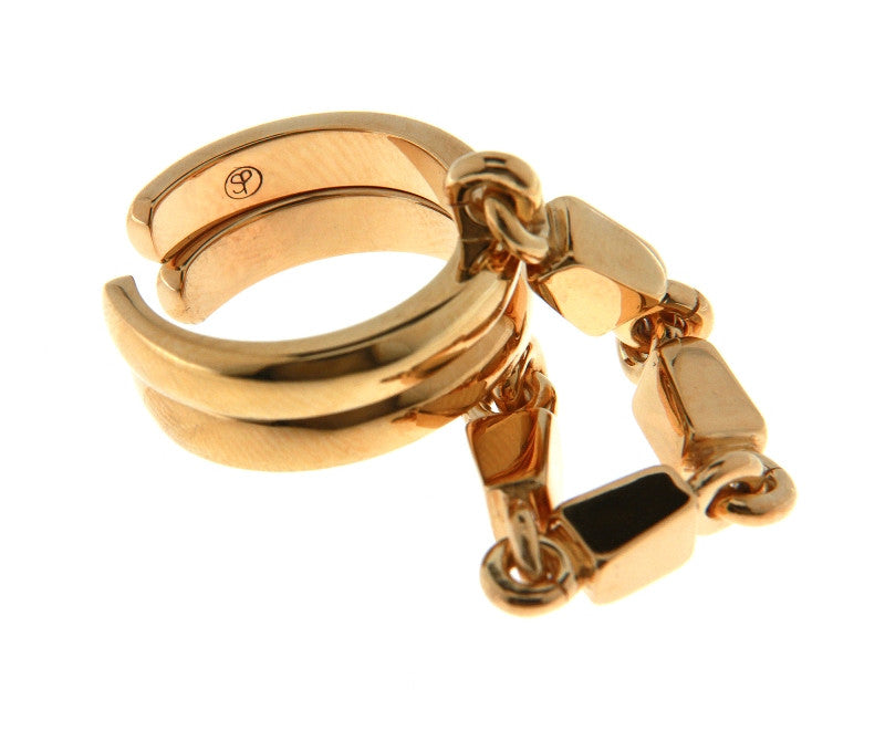 Link Chain Two-Finger Statement Rings Gold