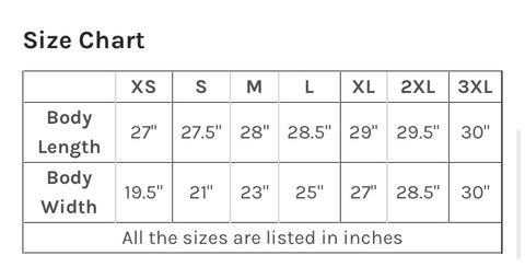Bomber Sizing Chart – Corporal4Life Apparel