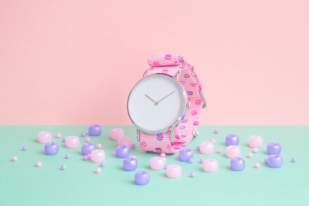 vario macaron dots strap on minimalist watch