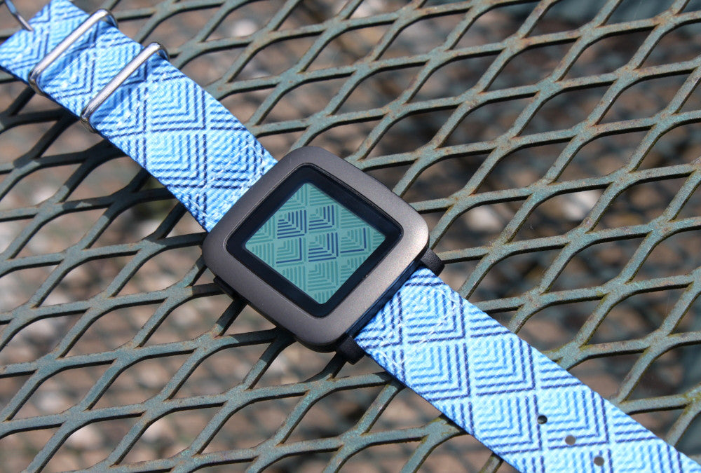 pebble time on vario 2 piece graphic watch strap