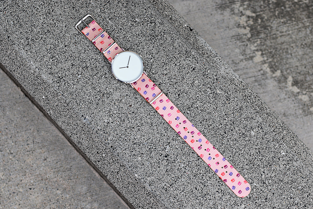 vario design strap macaron dots with minimalist watch