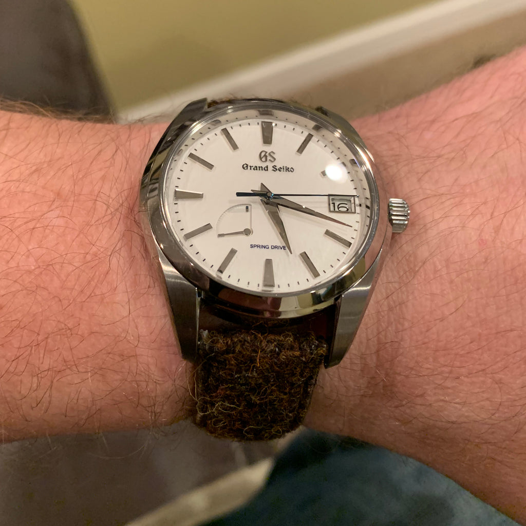 vario harris tweed watch strap on grand seiko