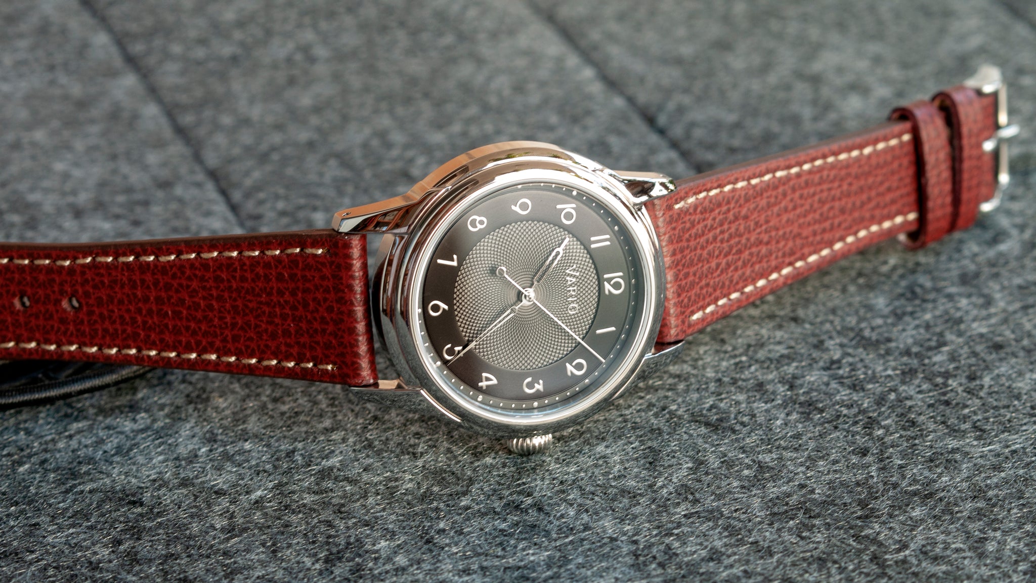 vario empire watch with italian leather watch strap
