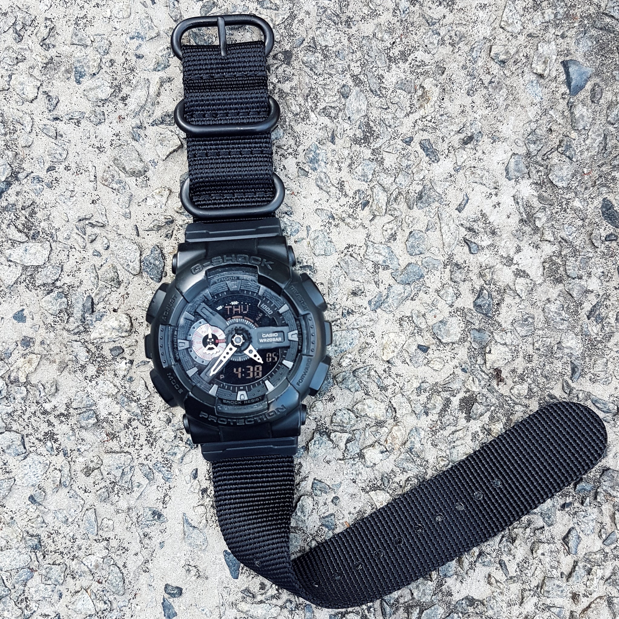 gshock watch with vario ballistic nylon strap