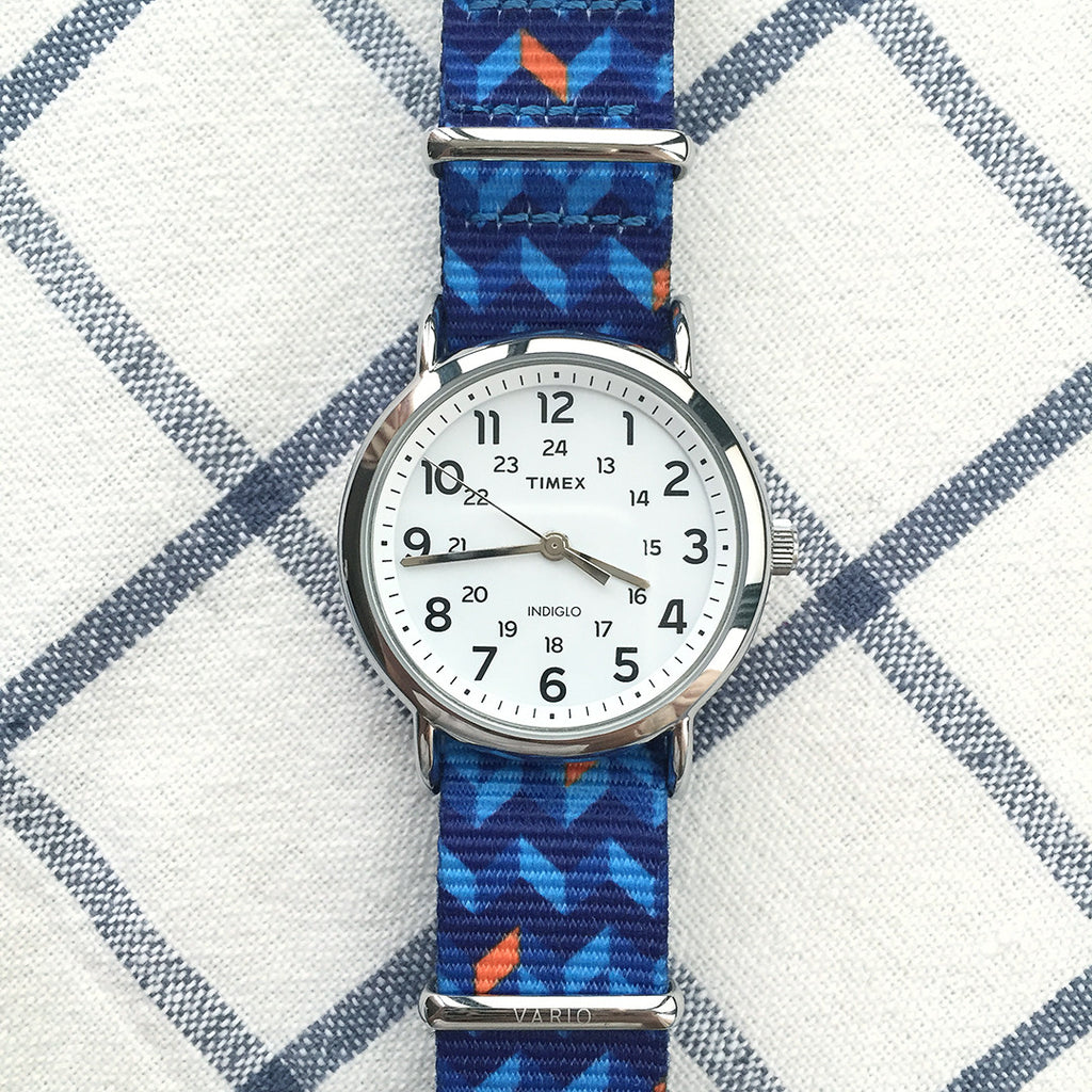 vario ocean chevron graphic strap with timex weekender