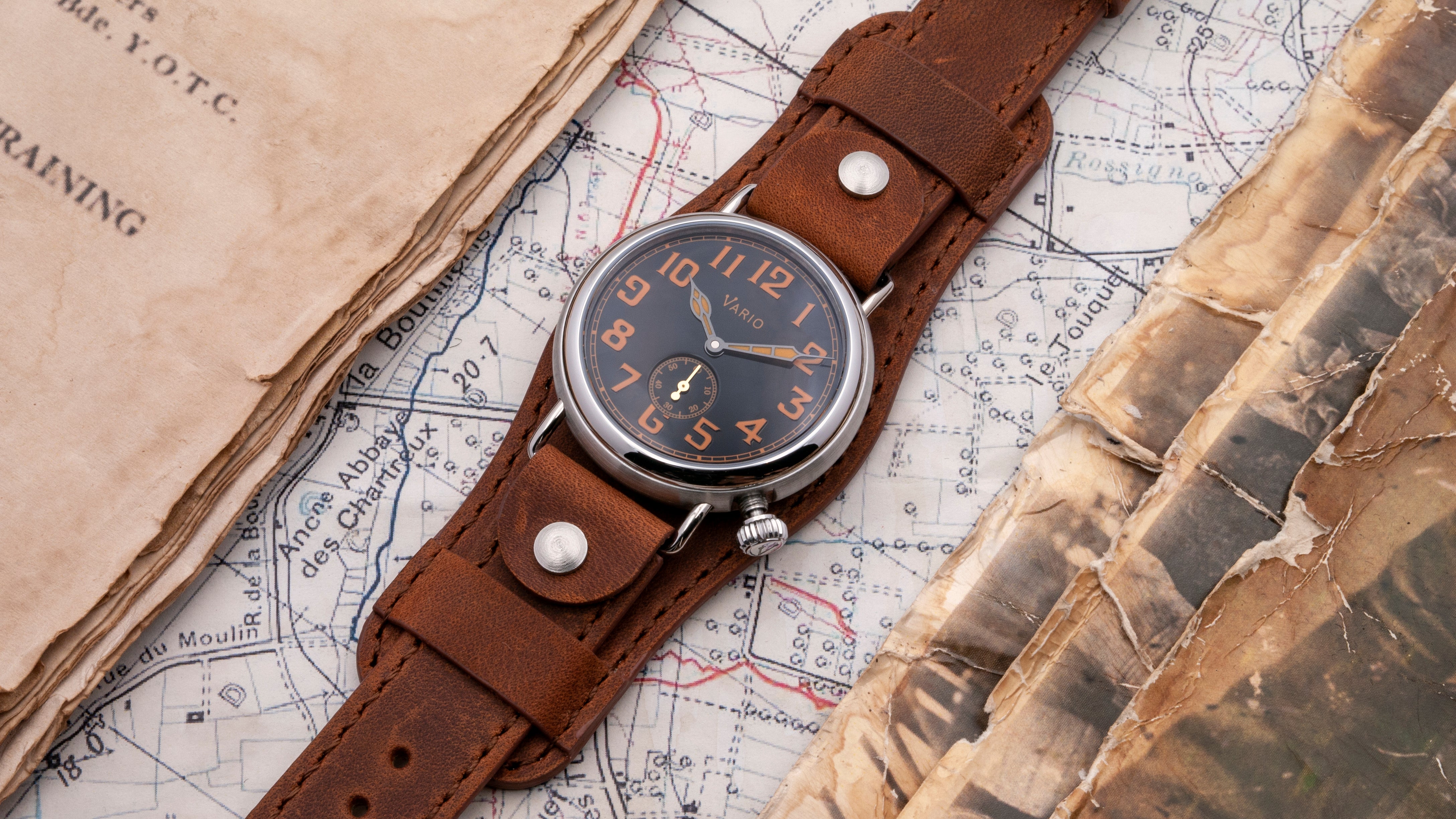 vario trench 1918 field watch vintage inspired watch