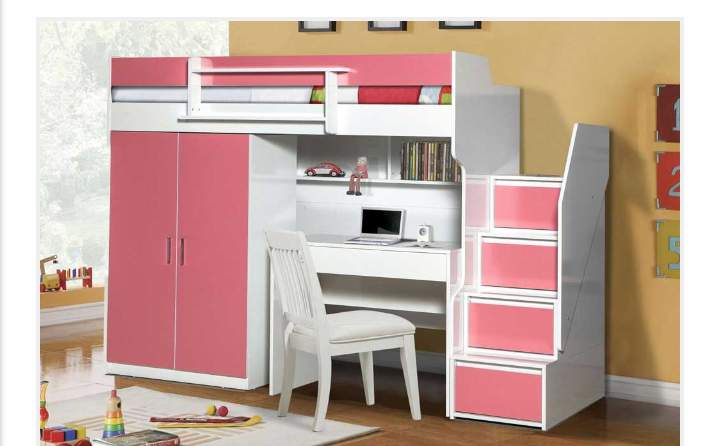 bunk bed and desk