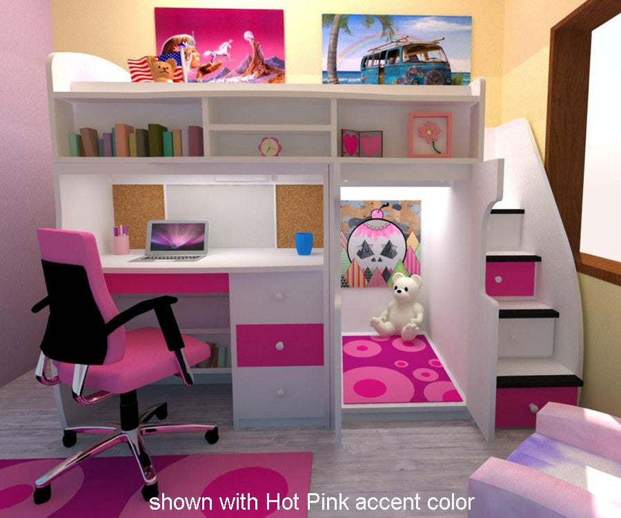 kids bunk bed with study table