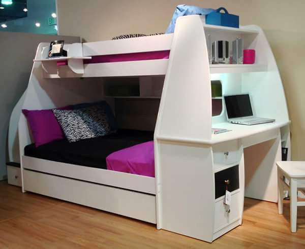 bunk bed with study area