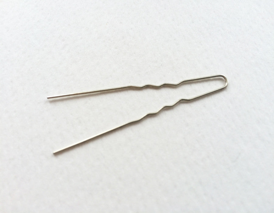 611 - Fine Silver Hair Pin 50mm – The Wig Department