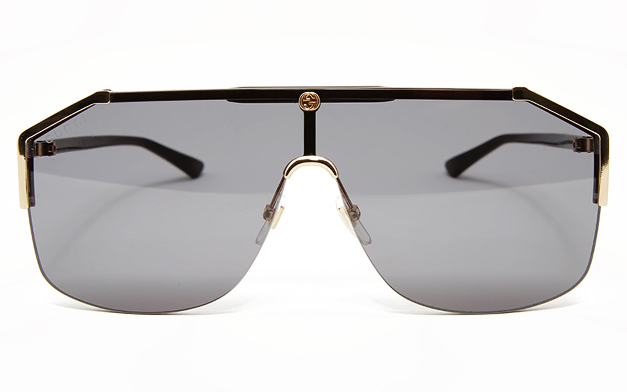 gucci geometric metal shield sunglasses