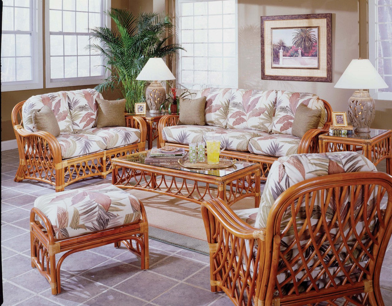 South Sea Rattan Antigua 6 piece Seating Set - Rattan Imports