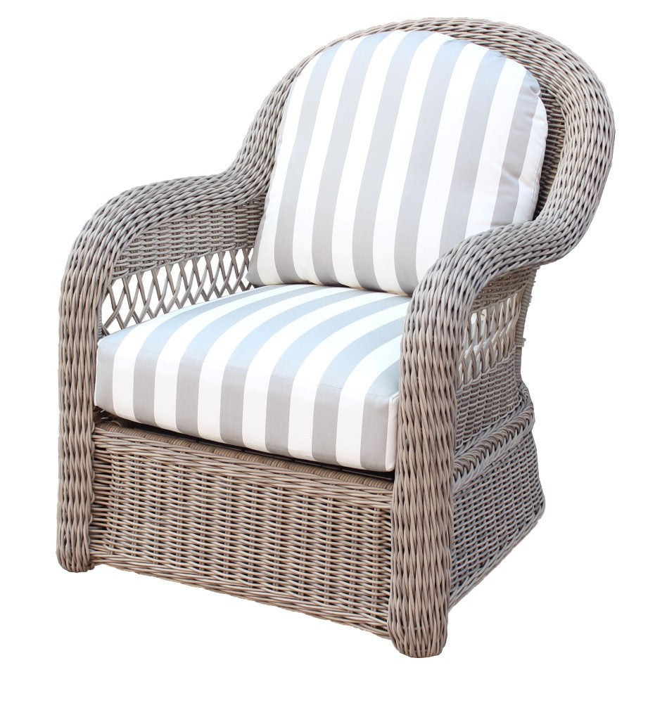South Sea Rattan Arcadia Wicker Arm Chair with a Driftwood Finish