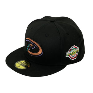 ARIZONA DIAMONDBACKS (BLACK) (2001 WORLD SERIES) NEW ERA 59FIFTY FITTED (GREY UNDER VISOR)) - 4ucaps.com