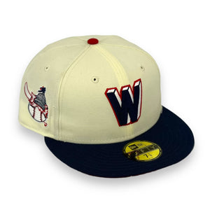 WASHINGTON SENATORS (OFF-WHITE) NEW ERA 59FIFTY FITTED (RED UNDER VISOR) - 4ucaps.com