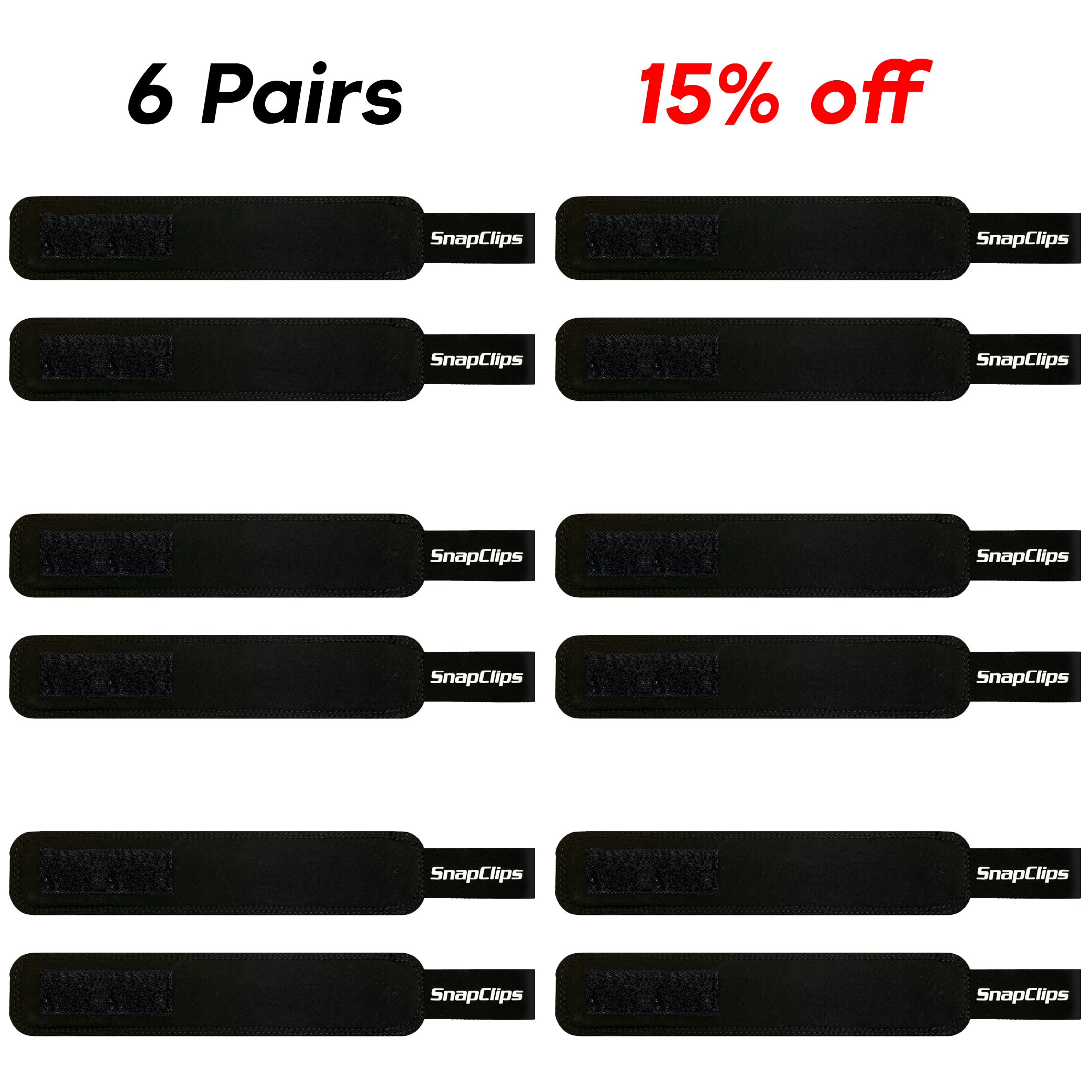 6 Pack (6 pairs) - 15% OFF (save $26.99)