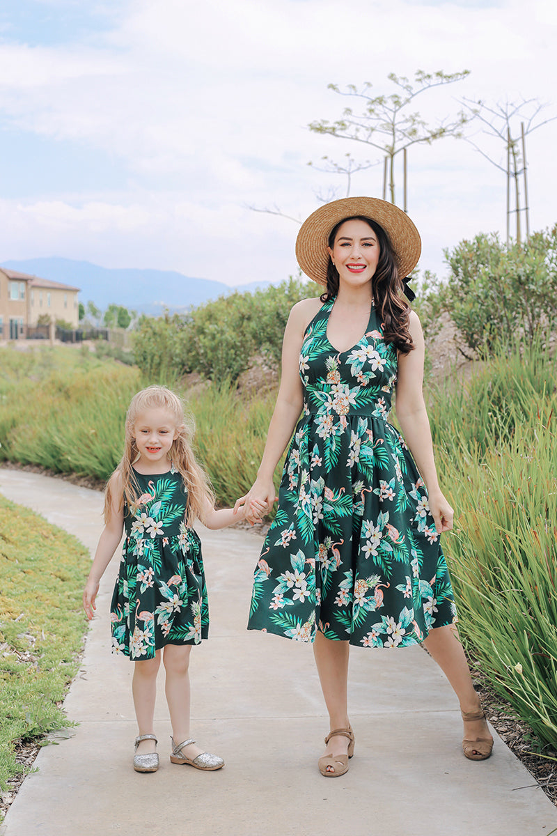 mommy and me flamingo dress