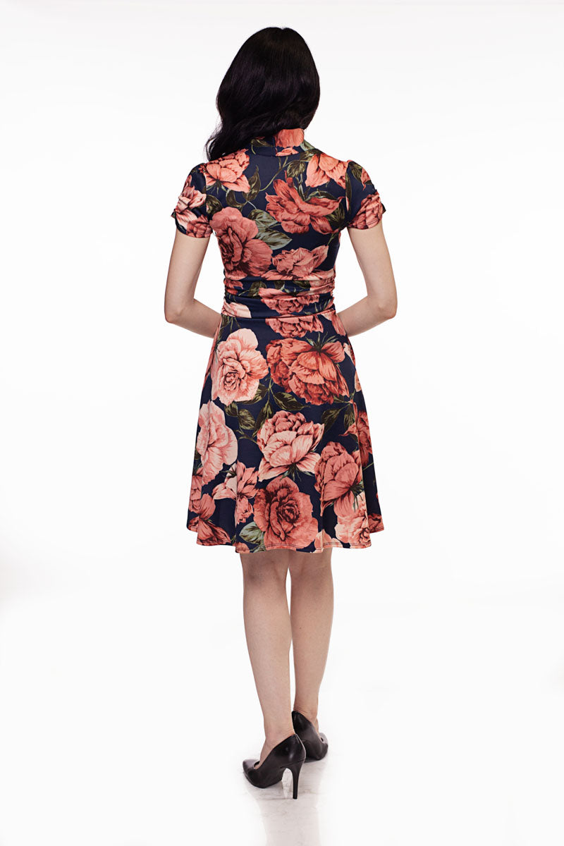 floral swing dress with sleeves