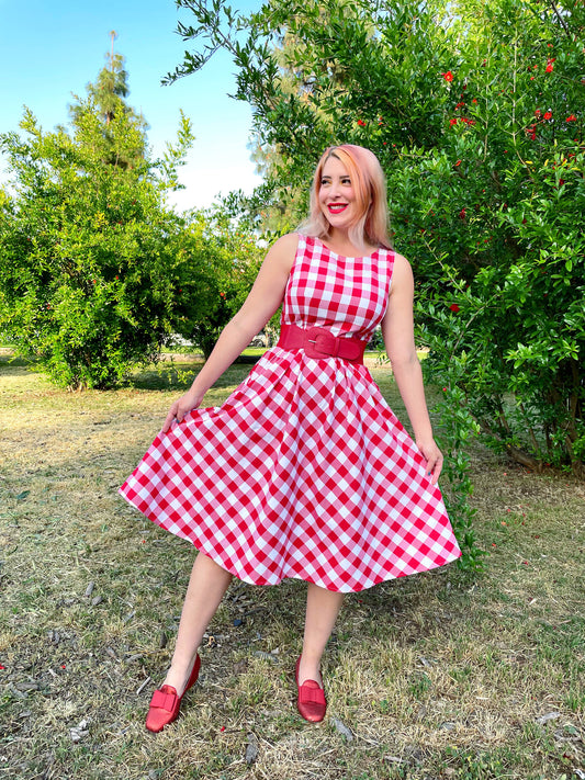 4874 Elizabeth Dress in Gingham  50s Fashion & Retro Clothing