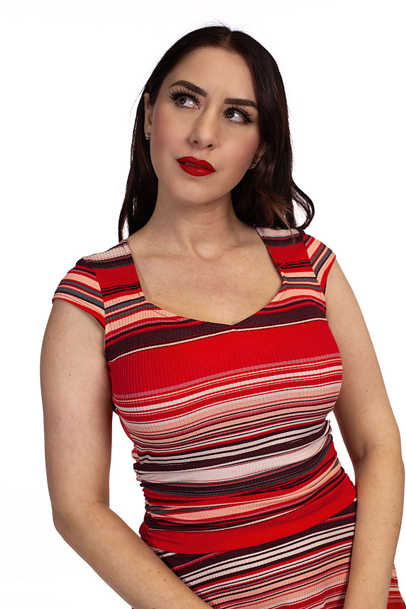 Amelia Dress In Retro Stripes Retro Dresses Retrolicious