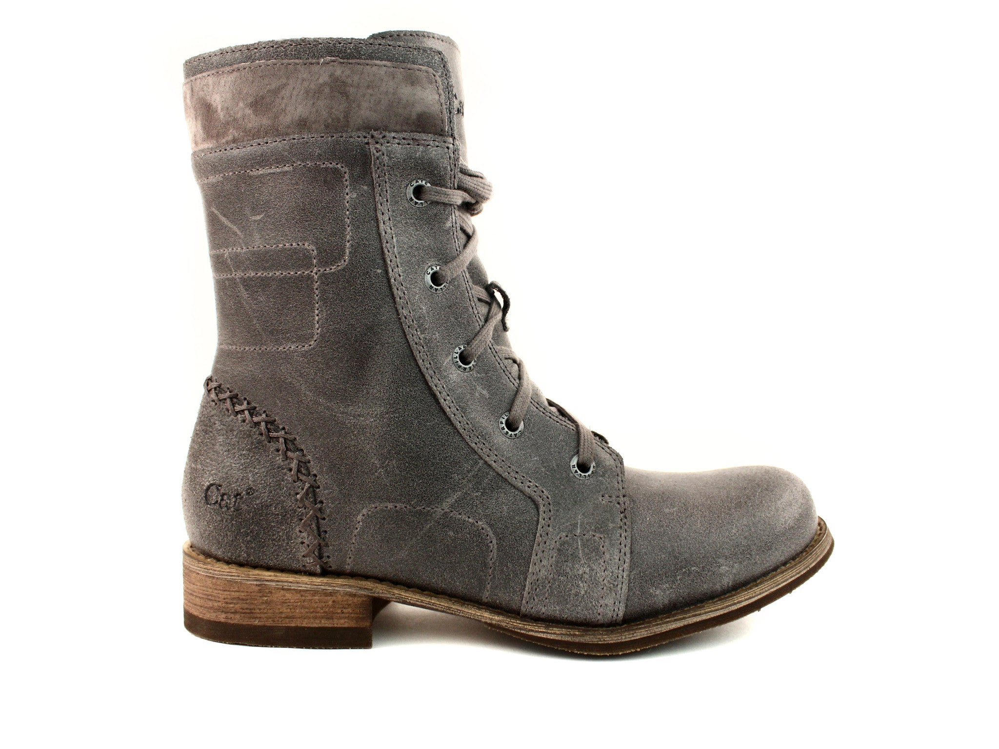 gray leather womens boots