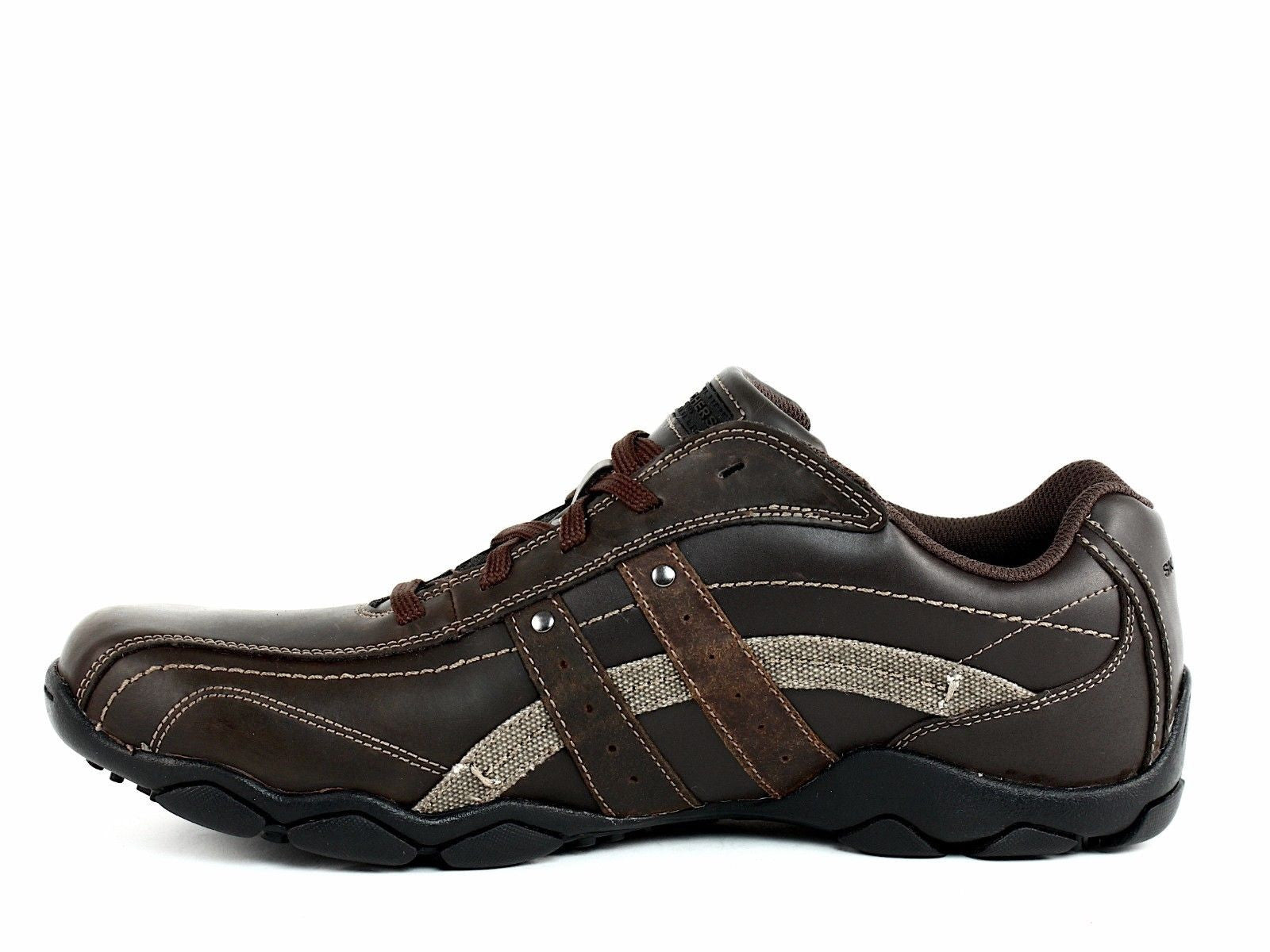 Skechers BLAKE Oxford Men's Work Casual Brown Leather Shoes Sneakers ...