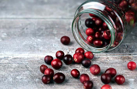 Cranberries in a jar