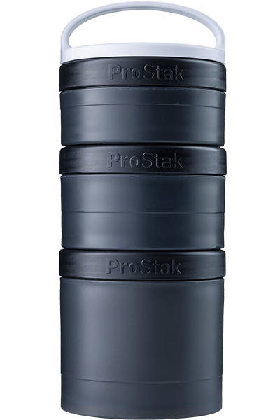 BlenderBottle Shaker Bottle with Pill Organizer and Storage for Protein  Powder, ProStak System, 22 Ounce, Midnight Black