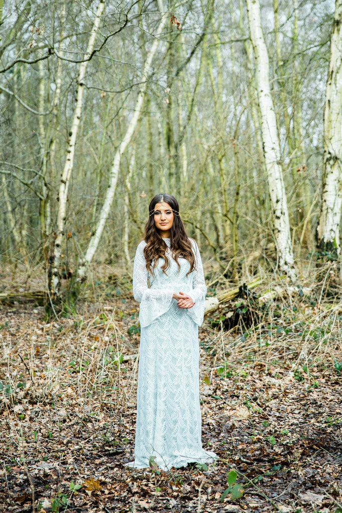 Woodland bohemian wedding dress