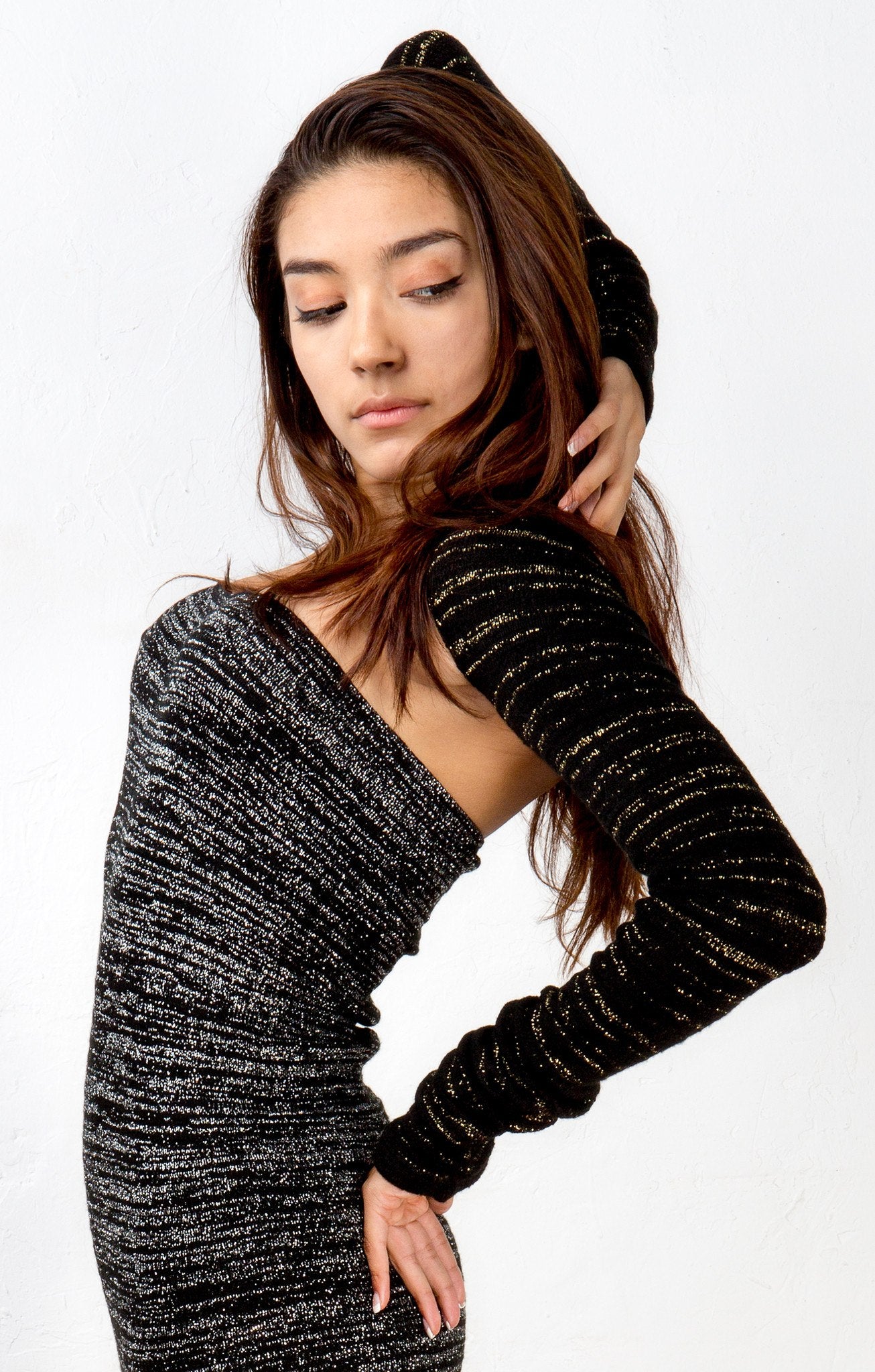 Buy Maxi Calf Length Sexy Sweater Tube Top Dress Stretch Knit Warm Cozy Elegant Sophisticated
