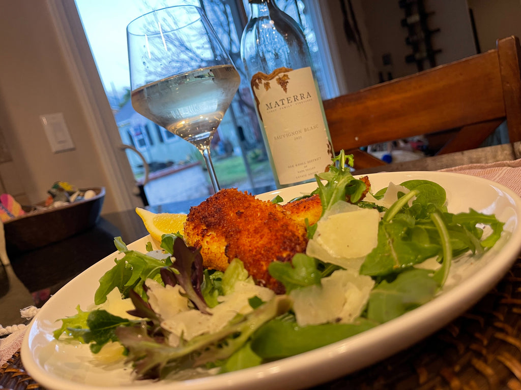 Crispy chicken arugula salad