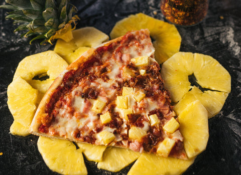 Hawaiian Pizza with Wine