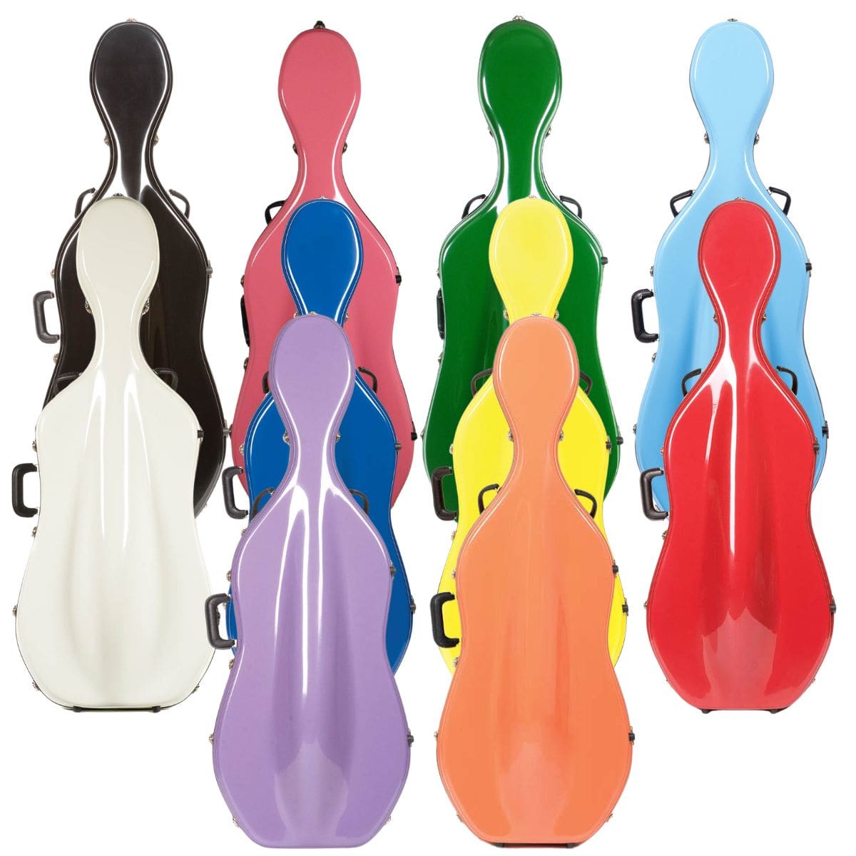 Bobelock 2000 Fiberglass Cello Case Color Variants