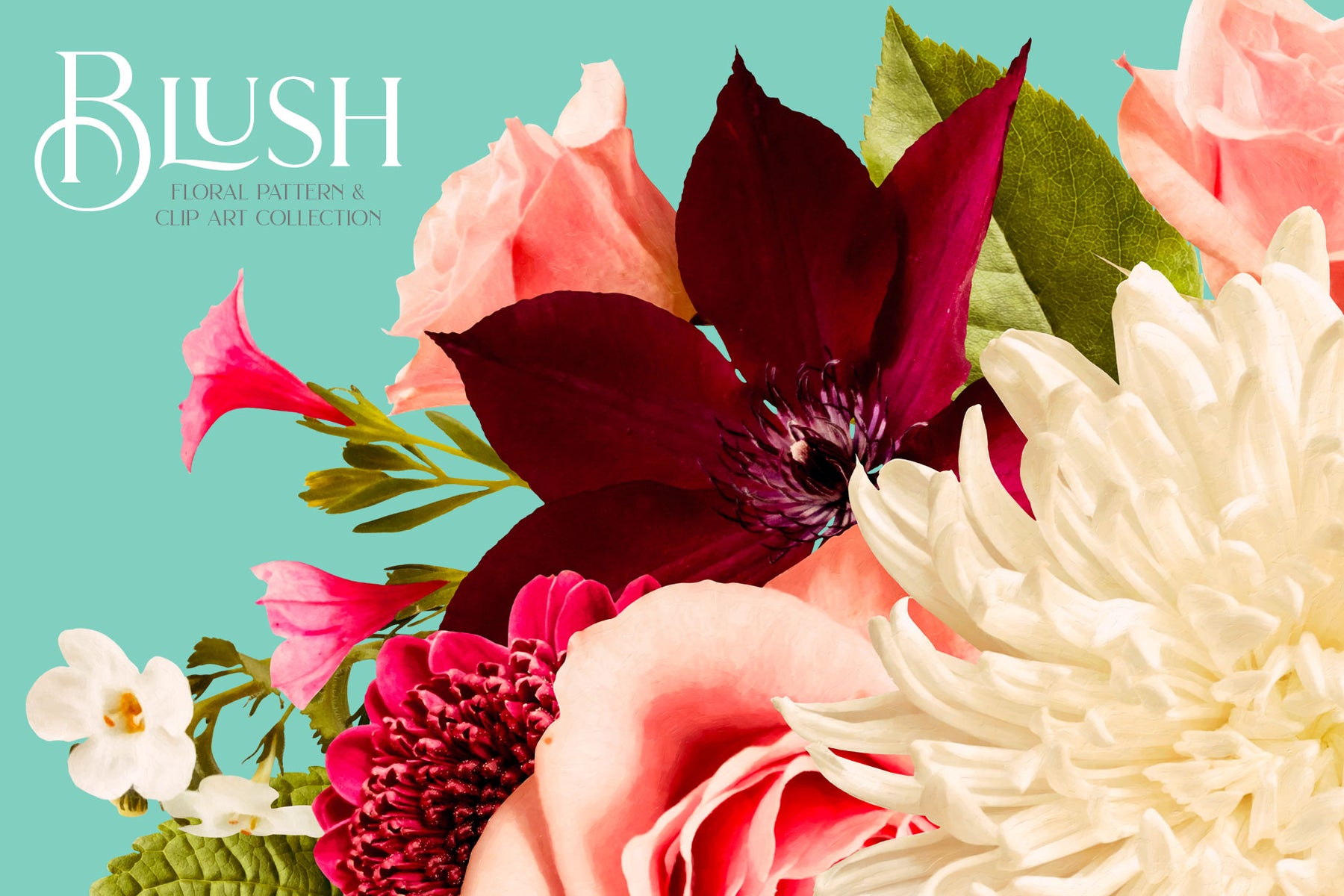 Download Blush Floral Patterns Clip Art Kit Collection Avalon Rose Design