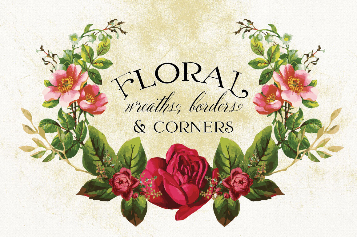  Floral  Wreaths Borders  Corners  Avalon Rose Design