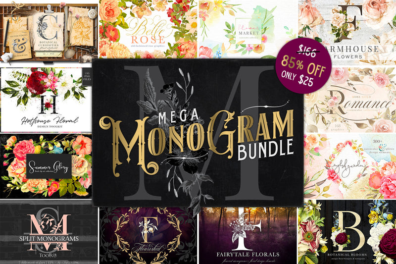 Download MEGA Monogram Bundle - Avalon Rose Design