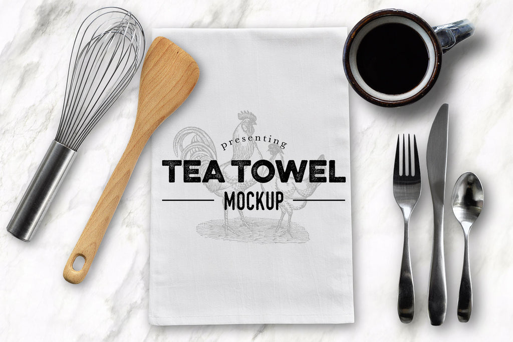 Download Tea Dish Flour Sack Towel Mockup - Avalon Rose Design
