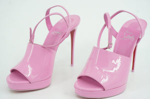 Christian Louboutin Miradona Sandal Pink Patent Size 8.5 Womens Platform
