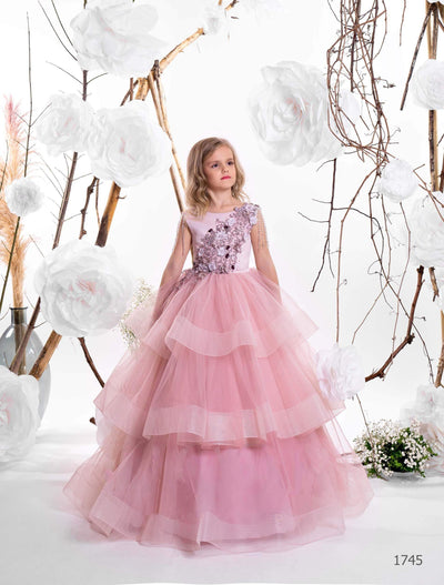 Buy Peach & White Floral Frill Frock for Girls – Mumkins