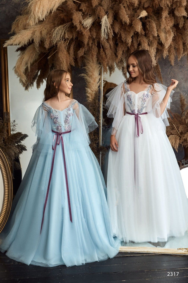 L2317 Boho Style Girls Wedding Dress – Mia Bambina Boutique